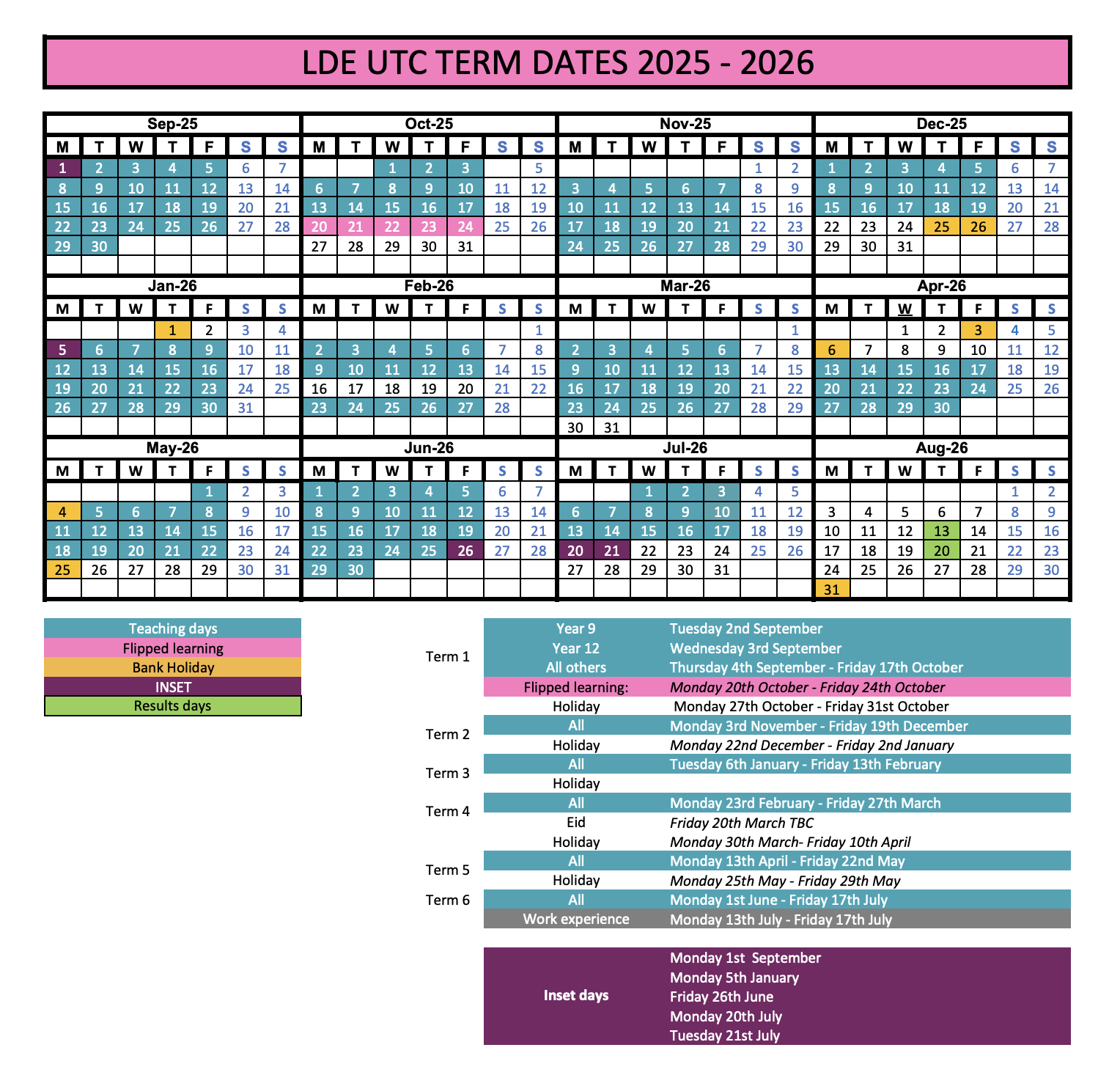 2025-26 Term Dates