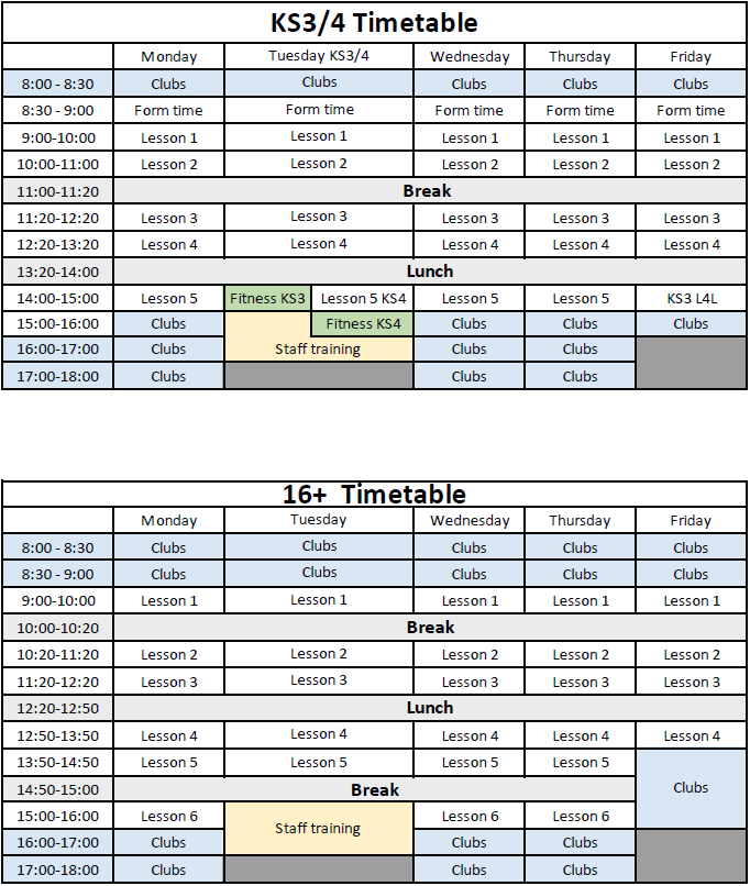 LDE UTC Times of the College Day