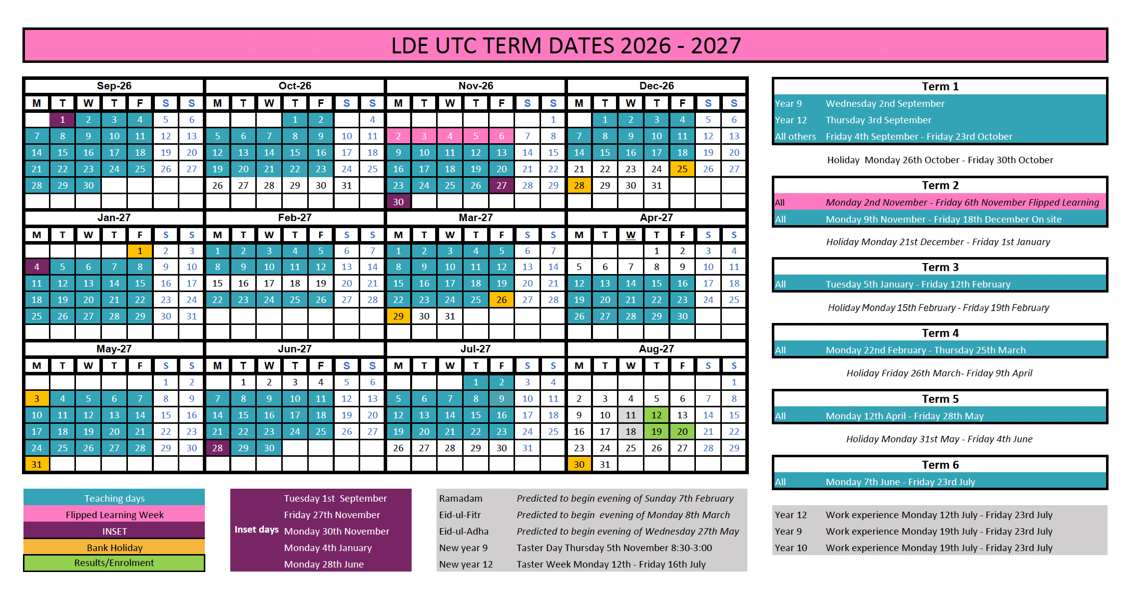 Term dates 2026-2027